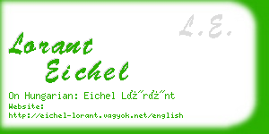 lorant eichel business card